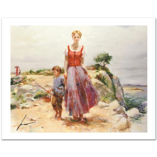 Pino (1939-2010), "Cliffside Retreat" Limited Edition on Canvas, Numbered and Hand Signed with Certi