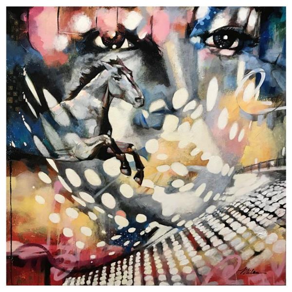 John & Elli Milan, "Longing" Hand Signed Original Painting with COA.