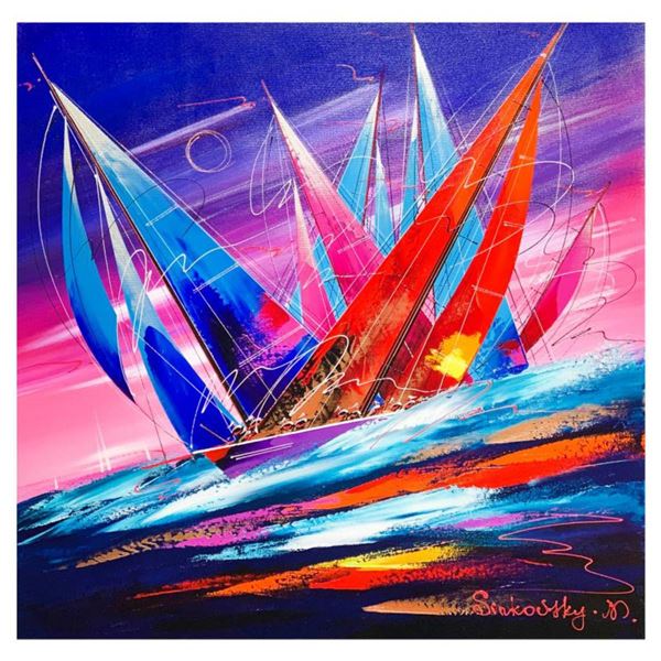 Natalia Sinkovsky, Hand Signed Original Acrylic Painting on Canvas with Letter Authenticity.