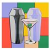 Image 1 : Steve Kaufman (1960-2010) "Martini" Hand Embellished Limited Edition Hand Pulled Silkscreen on Canva