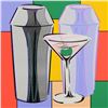 Image 2 : Steve Kaufman (1960-2010) "Martini" Hand Embellished Limited Edition Hand Pulled Silkscreen on Canva