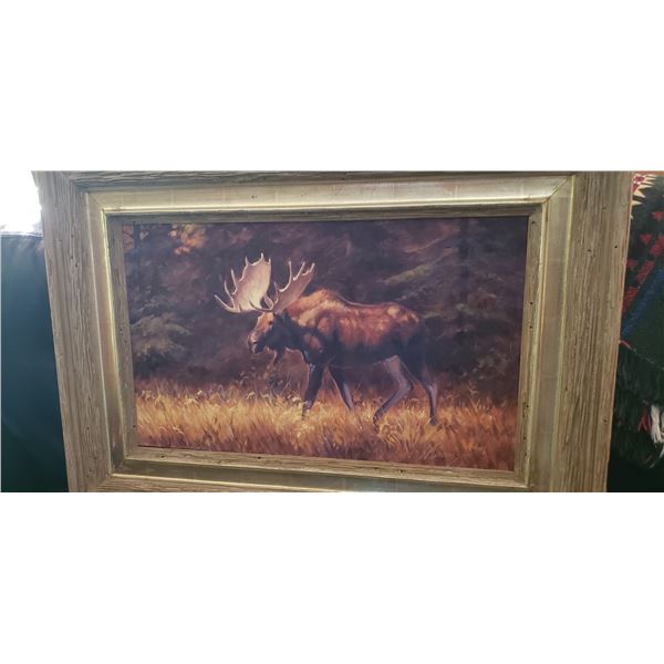 Original Framed Oil Painting (Moose) by Lindsay Scott