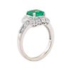 Image 4 : 1.60 ctw Emerald and Diamond Ring - 18KT White Gold