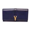 Image 1 : Yves Saint Laurent Purple Leather Flap Wallet