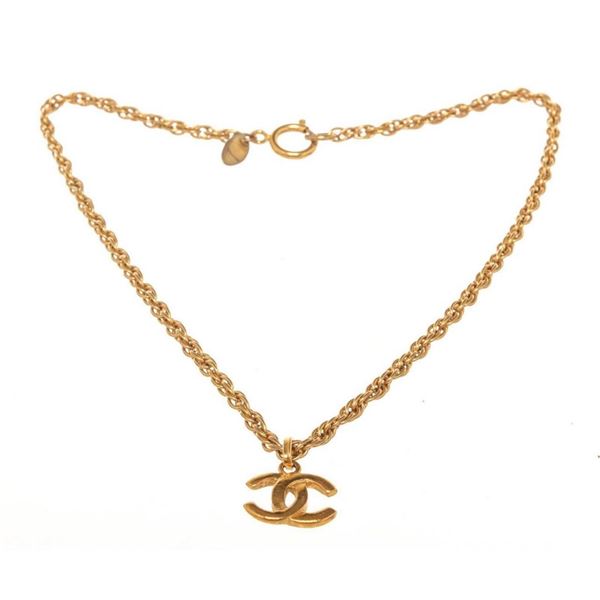 Chanel Gold CC Necklace with gold-tone hardware