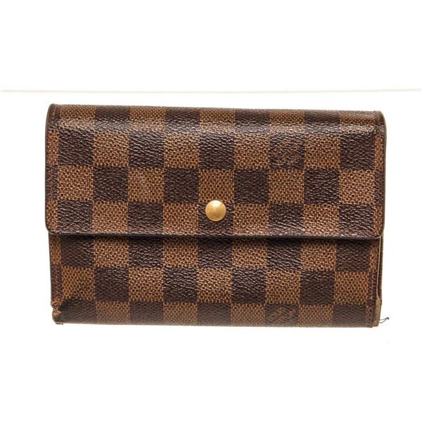 Louis Vuitton Brown Damier Canvas Porte Tresor Etui Pap Wallet