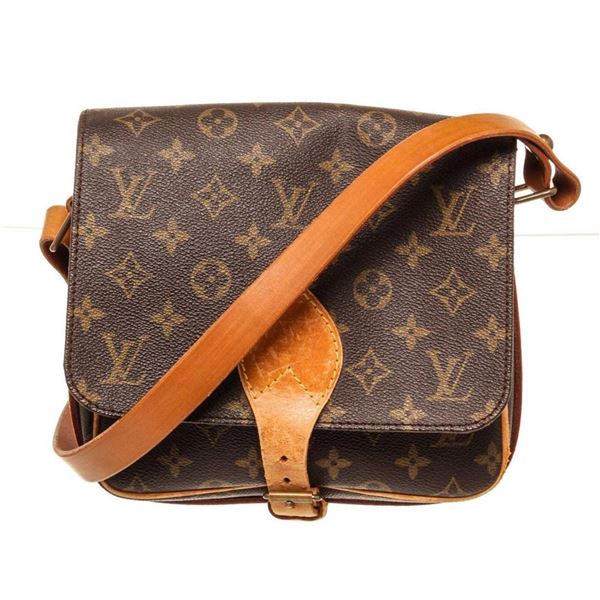 Louis Vuitton Brown Monogram Canvas Cartouchiere MM Shoulder Bag