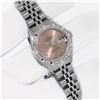 Image 3 : Rolex Ladies Stainless Salmon Roman Pyramid Diamond Datejust Wristwatch With Rol