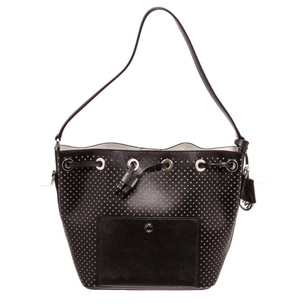 Michael Kors Black Leather Greenwich Shoulder Bag
