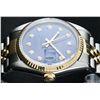 Image 4 : Rolex Mens 2 Tone Blue Diamond 36MM Oyster Perpetual Datejust Wristwatch