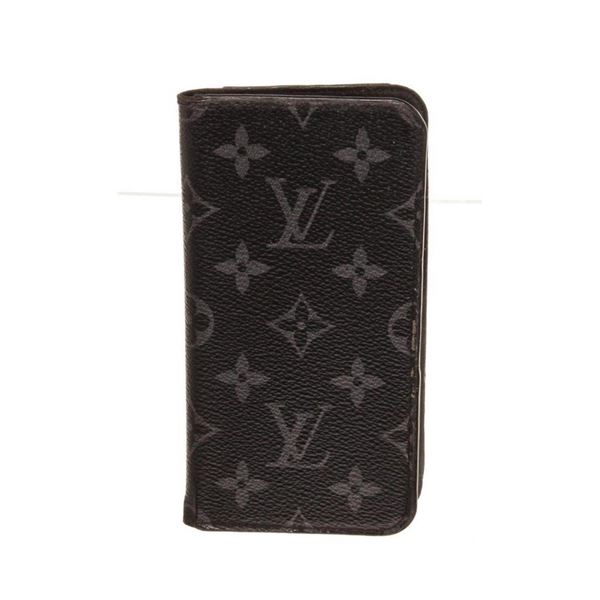 Louis Vuitton Black Monogram Canvas Leather Iphone 7 Case Wallet