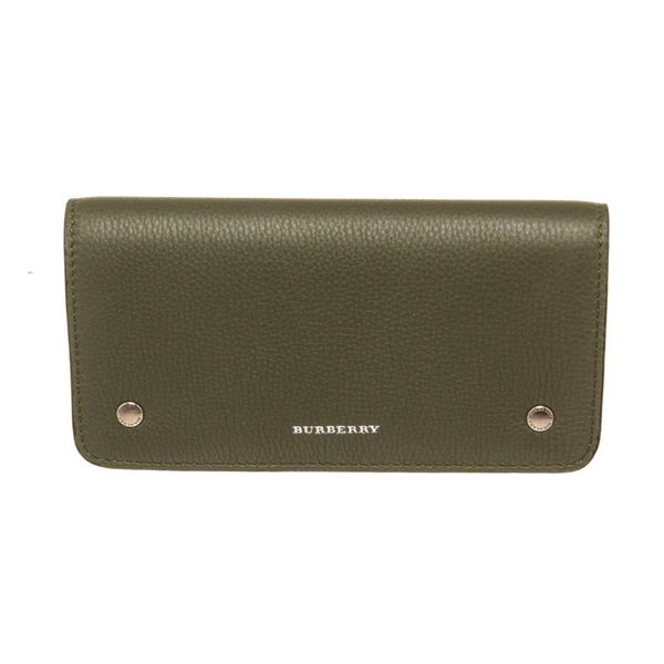 Burberry Green Leather Continental Wallet