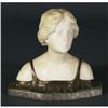 Image 1 : 1 MARBLE BUST OF A MAIDEN with a bronze mount