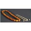 Image 1 : 1 AMBER NECKLACE, 30" together with faux pear