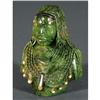 Image 1 : 1 MALACHITE BUST OF AN AFRICAN with metal inl