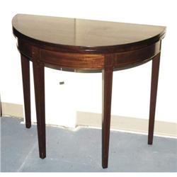 1 FEDERAL STYLE CARD TABLE demilune with line