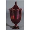 Image 1 : 1 BLOWN RUBY GLASS POKAL with cover