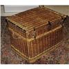 Image 1 : 1 VICTORIAN WICKER TRAVEL TRUNK 33"x23"x25",