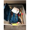 Image 1 : Box full of misc. tools - hammer/ tool box/ screw drivers etc.