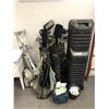 Image 1 : Collection of golf bags w/ clubs/ golf balls & golf cart