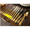 Image 3 : 22K gold plated cutlery for setting of 12
