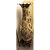 Image 1 : Hand painted 5 ft tall Asian Vase with Canary bird cage design