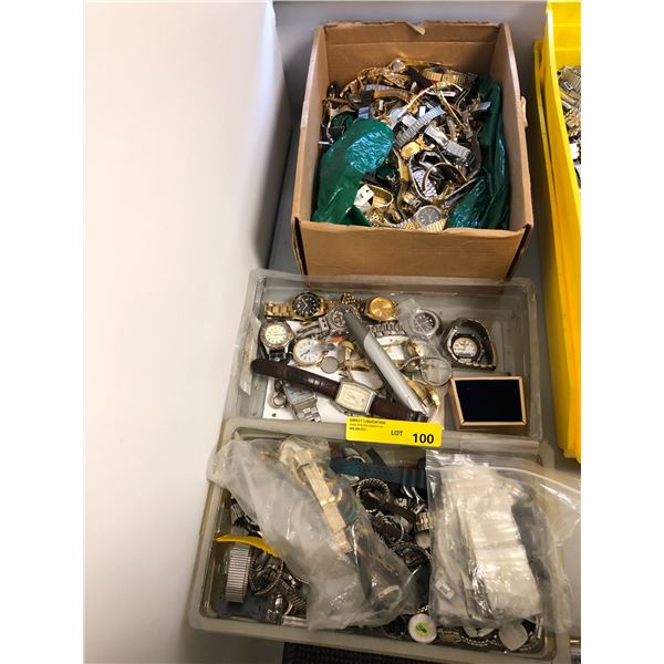 3 boxes of watch parts