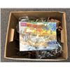Image 1 : Box filled w/ assorted toys + Mega Bloks Dragons Ship in original box