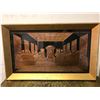 Image 2 : Brass fire place box/ Ruffino bottles & framed brass embossed The Last Supper image