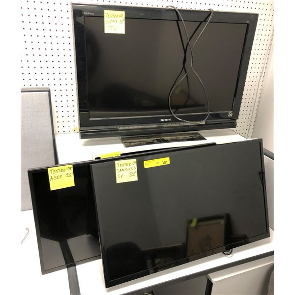 Group of 4 TV's - Samsung 32" x2 / Acer 32"/ Sony Bravia 32" (Good working order)