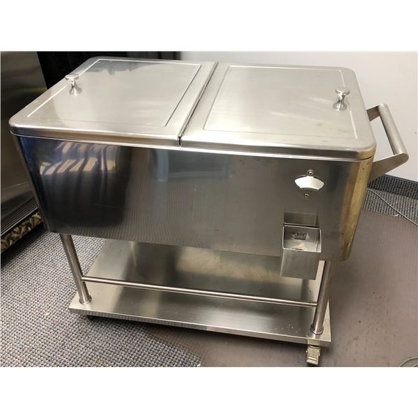 Portable Stainless Steel Cooler on Wheels