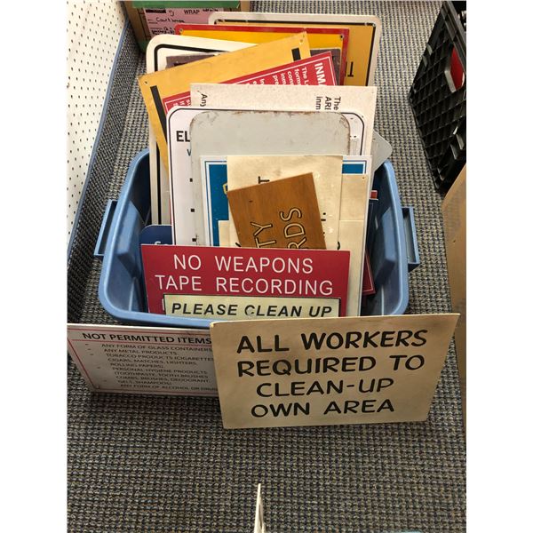 Box of Assorted Signs from Set Dec - Approx 20-25 Pc's