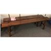 Image 1 : 2 Wooden Benches from Set Dec (Approx. 63x 17" & 58 x 17")