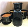 Image 1 : Group of 5 Black Flower Pots