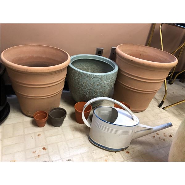 Group of 3 Big Flower Pots & 5 Small Flower Pots