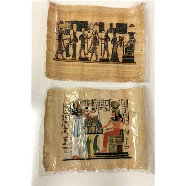 Group of 4 Egyptian Papyrus Paper images - approx. 24in x 16in