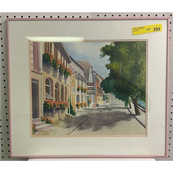 Framed original watercolor painting - approx. 22in x 19in