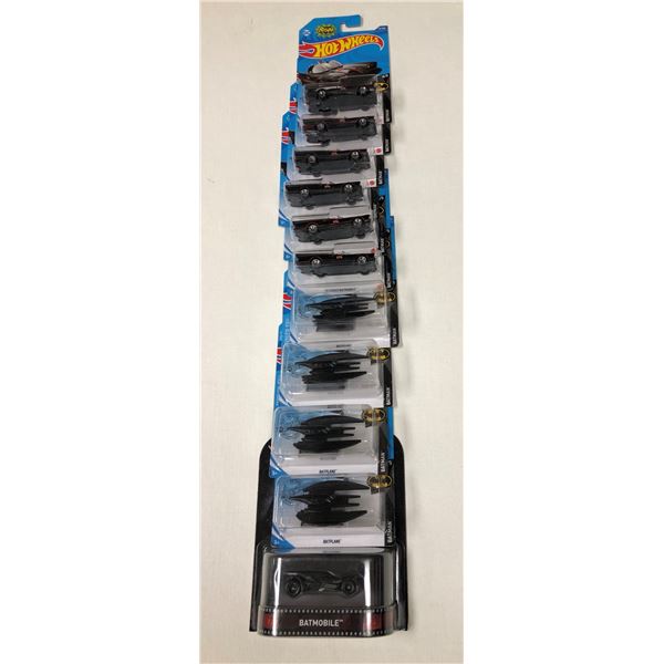 Group of 11 Batman Hot Wheels die-cast bat mobiles