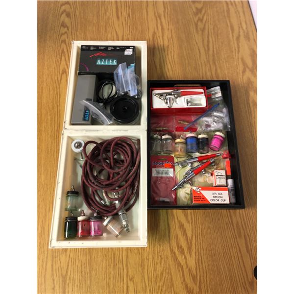 Group of Paasche & Aztek airbrush parts