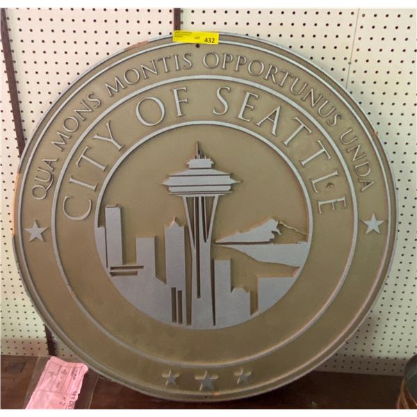 City of Seattle circular 3D sign - approx. 36in diameter