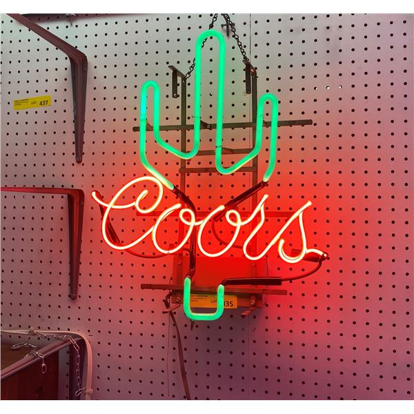 Coors cactus neon sign - approx. 22in x 20in