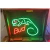 Image 1 : Bud neon sign in wooden frame - approx. 28in x 26in