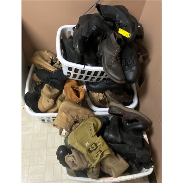 Four baskets full of assorted pairs of shoes & boots - assorted sizes