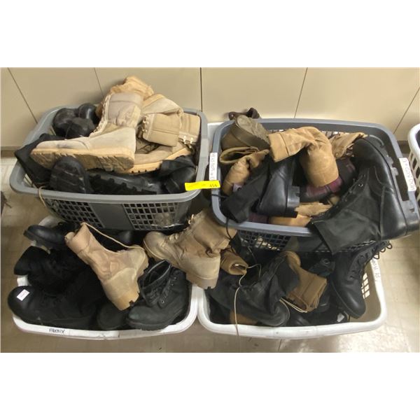 Four baskets full of assorted pairs of shoes & boots - assorted sizes