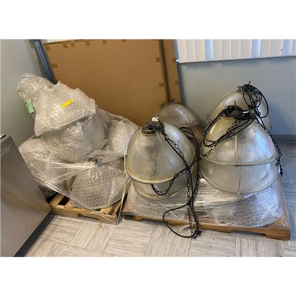 Two pallets of glass & metal light fixtures - approx. 30 pcs.