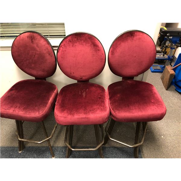 Group of 3 swivel bar chairs
