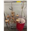 Image 1 : Hanging chandelier w/ led lights & hanging light shade