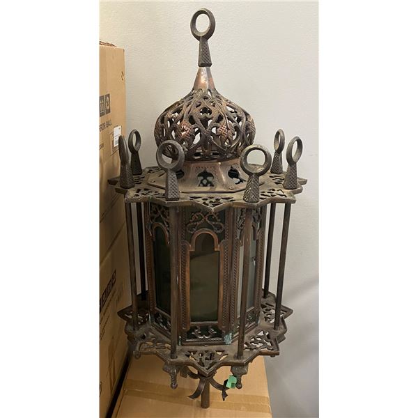 Vintage outdoor metal & glass lantern