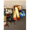 Image 2 : Crafting lot - paper cutter/ wax/ candles/ ceramic paints/ hand sewing stitchers/ pom-poms/ bright f