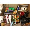 Image 4 : Crafting lot - paper cutter/ wax/ candles/ ceramic paints/ hand sewing stitchers/ pom-poms/ bright f